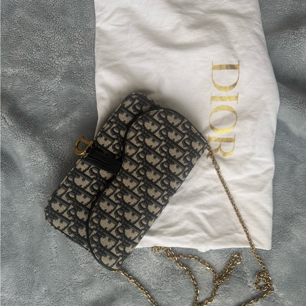 Dior Monogram Black and Gray Crossbody Bag